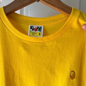 A Bathing Ape Men’s BAPE Medium Embroidered Short Sleeve Yellow